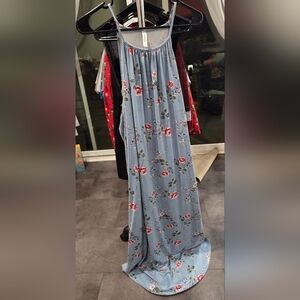 Floral Blue Maxi Dress